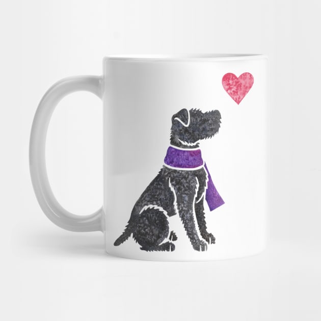 Watercolour Patterdale Terrier by animalartbyjess